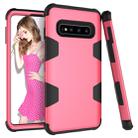 Contrast Color Silicone + PC Shockproof Case for Galaxy S10 (Rose Red) - 1