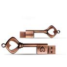 MicroDrive 8GB USB 2.0 Copper Love Key U Disk - 1