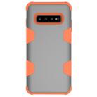 Contrast Color Silicone + PC Shockproof Case for Galaxy S10+ (Grey+Orange) - 2