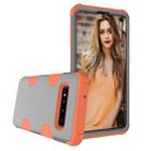 Contrast Color Silicone + PC Shockproof Case for Galaxy S10+ (Grey+Orange) - 3
