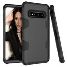 Contrast Color Silicone + PC Shockproof Case for Galaxy S10+ (Black) - 1