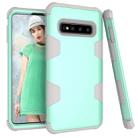 Contrast Color Silicone + PC Shockproof Case for Galaxy S10+ (Mint Green) - 1