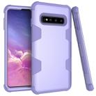 Contrast Color Silicone + PC Shockproof Case for Galaxy S10+ (Purple) - 1