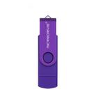 MicroDrive 32GB USB 2.0 Mobile Computer Dual-use Rotating OTG Metal U Disk (Purple) - 1