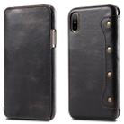 For iPhone X / XS Oil Wax Cowhide Horizontal Flip Leather Case with Card Slots & Wallet - 1