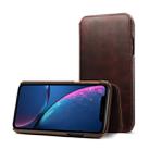 For iPhone XR Oil Wax Cowhide Horizontal Flip Leather Case with Card Slots & Wallet - 1