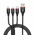 Borofone BX17 Enjoy 3 in 1 2A Micro USB + 8 Pin + USB-C / Type-C to USB Fast Charging Cable - 1