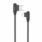 GOLF GC-45i 1m 90 Degree Elbow 8 Pin to USB 2.4A Fast Charging USB Data Cable for iPhone, iPad(Black) - 1