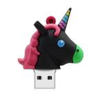 MicroDrive 8GB USB 2.0 Creative Unicorn Shape U Disk (Black) - 1