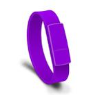 MicroDrive 4GB USB 2.0 Fashion Bracelet Wristband U Disk (Purple) - 1