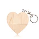 MicroDrive 8GB USB 2.0 Wood Couple Heart Shape U Disk(Wood Color) - 1