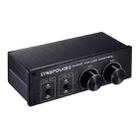 LINEPAUDIO A977 2 In 2 Out Switcher Full-balance Passive Preamp Active Speaker Double Sound Source Volume Controller (Black) - 1