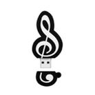 MicroDrive 4GB USB 2.0 Music Note U Disk - 1