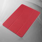 Mutural Exquisite Series Cloth Texture Magnet Horizontal Flip TPU + PU Leather Case for iPad mini 5 / mini 4, with 3-Fold Holder & Pen Slot(Red) - 1