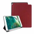 Mutural Exquisite Series Cloth Texture PU+TPU Leather Case for iPad Pro 10.5 inch, with 3-Fold Holder & Pen Slot & Sleep & Wake-up Function(Red) - 1