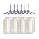 XI243 3 Pairs K614 Side Brushes + 8 PCS I208 Filters Set for ILIFE V5S Pro / V50 / V5S - 1