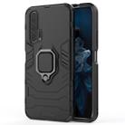 PC + TPU Shockproof Protective Case for Huawei Honor 20 Pro, with Magnetic Ring Holder (Black) - 1