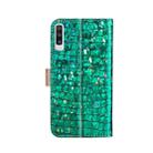 Laser Glitter Powder Matching Crocodile Texture Horizontal Flip Leather Case for Galaxy A50, with Card Slots & Holder (Green) - 5