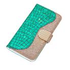 Laser Glitter Powder Matching Crocodile Texture Horizontal Flip Leather Case for Galaxy A50, with Card Slots & Holder (Green) - 8