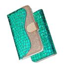 Laser Glitter Powder Matching Crocodile Texture Horizontal Flip Leather Case for Galaxy A50, with Card Slots & Holder (Green) - 10
