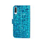 Laser Glitter Powder Matching Crocodile Texture Horizontal Flip Leather Case for Galaxy A50, with Card Slots & Holder (Blue) - 5