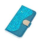 Laser Glitter Powder Matching Crocodile Texture Horizontal Flip Leather Case for Galaxy A50, with Card Slots & Holder (Blue) - 8