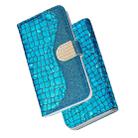 Laser Glitter Powder Matching Crocodile Texture Horizontal Flip Leather Case for Galaxy A50, with Card Slots & Holder (Blue) - 10