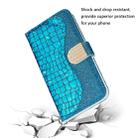 Laser Glitter Powder Matching Crocodile Texture Horizontal Flip Leather Case for Galaxy A50, with Card Slots & Holder (Blue) - 11