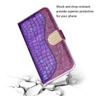 Laser Glitter Powder Matching Crocodile Texture Horizontal Flip Leather Case for Galaxy A50, with Card Slots & Holder (Purple) - 11