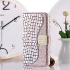 Laser Glitter Powder Matching Crocodile Texture Horizontal Flip Leather Case for Galaxy J4 Plus, with Card Slots & Holder (Silver) - 1