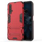 Shockproof PC + TPU Case for Huawei Honor 20, with Holder (Red) - 1