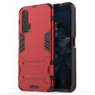 Shockproof PC + TPU Case for Huawei Honor 20 Pro, with Holder (Red) - 1