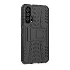 Tire Texture TPU+PC Shockproof Case for Huawei Honor 20 Pro, with Holder (Black) - 1