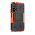 Tire Texture TPU+PC Shockproof Case for Huawei Honor 20 Pro, with Holder (Orange) - 1