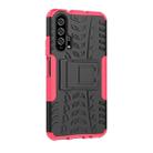 Tire Texture TPU+PC Shockproof Case for Huawei Honor 20 Pro, with Holder (Pink) - 1