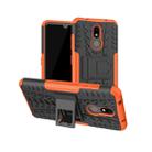 Tire Texture TPU+PC Shockproof Case for Nokia 3.2, with Holder (Orange) - 1