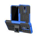 Tire Texture TPU+PC Shockproof Case for Nokia 3.2, with Holder (Blue) - 1