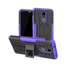 Tire Texture TPU+PC Shockproof Case for Nokia 3.2, with Holder (Purple) - 1