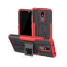 Tire Texture TPU+PC Shockproof Case for Nokia 3.2, with Holder (Red) - 1
