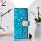 Laser Glitter Powder Matching Crocodile Texture Horizontal Flip Leather Case for Huawei Mate 20 Lite, with Card Slots & Holder (Blue) - 1