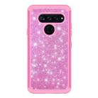 Glitter Powder Contrast Skin Shockproof Silicone + PC Protective Case for LG V40 ThinQ (Pink) - 2