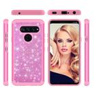 Glitter Powder Contrast Skin Shockproof Silicone + PC Protective Case for LG V40 ThinQ (Pink) - 4