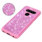 Glitter Powder Contrast Skin Shockproof Silicone + PC Protective Case for LG V40 ThinQ (Pink) - 5