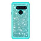 Glitter Powder Contrast Skin Shockproof Silicone + PC Protective Case for LG V40 ThinQ (Green) - 2