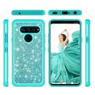Glitter Powder Contrast Skin Shockproof Silicone + PC Protective Case for LG V40 ThinQ (Green) - 4