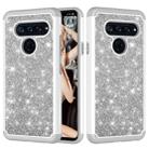 Glitter Powder Contrast Skin Shockproof Silicone + PC Protective Case for LG V40 ThinQ (Grey) - 1
