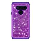 Glitter Powder Contrast Skin Shockproof Silicone + PC Protective Case for LG V40 ThinQ (Purple) - 2