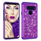 Glitter Powder Contrast Skin Shockproof Silicone + PC Protective Case for LG V40 ThinQ (Purple) - 3