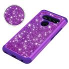 Glitter Powder Contrast Skin Shockproof Silicone + PC Protective Case for LG V40 ThinQ (Purple) - 5