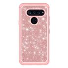 Glitter Powder Contrast Skin Shockproof Silicone + PC Protective Case for LG V40 ThinQ (Rose Gold) - 2